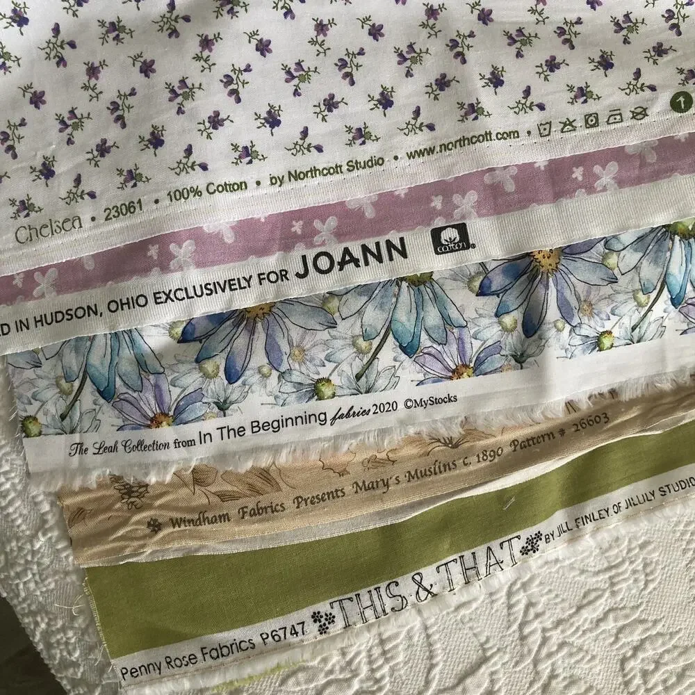 Sewing quilting fabric lot of 5 half yard to full yard pieces 100% cotton prints